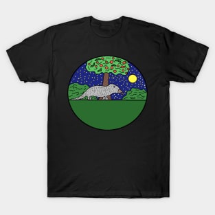 pixel art pangolin under apple tree T-Shirt